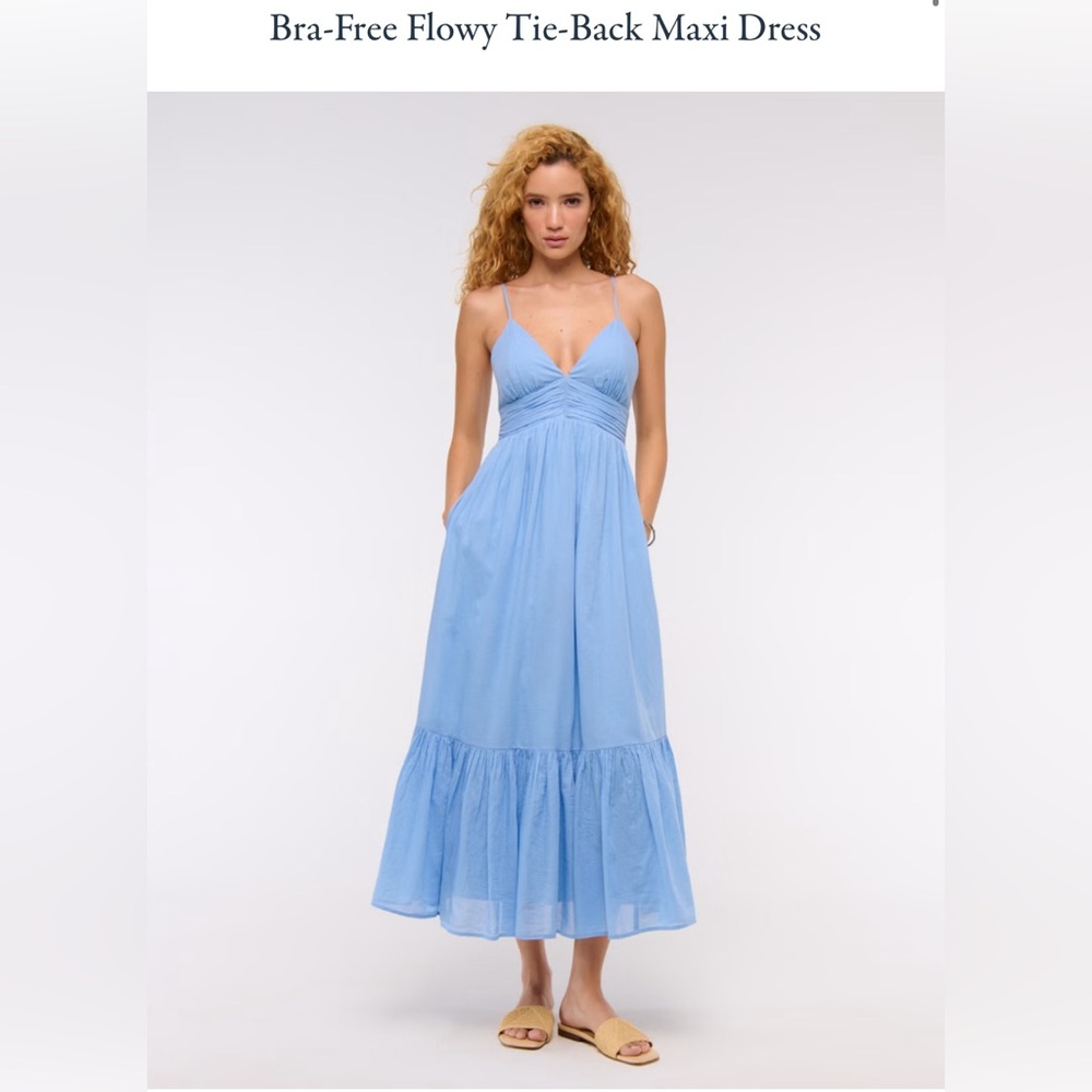 Abercrombie & Fitch Light Blue Maxi Dress medium tall